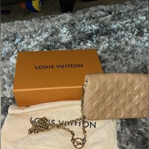 Louis Vuitton Monogram Camel Embossed Lambskin Coussin Pochette